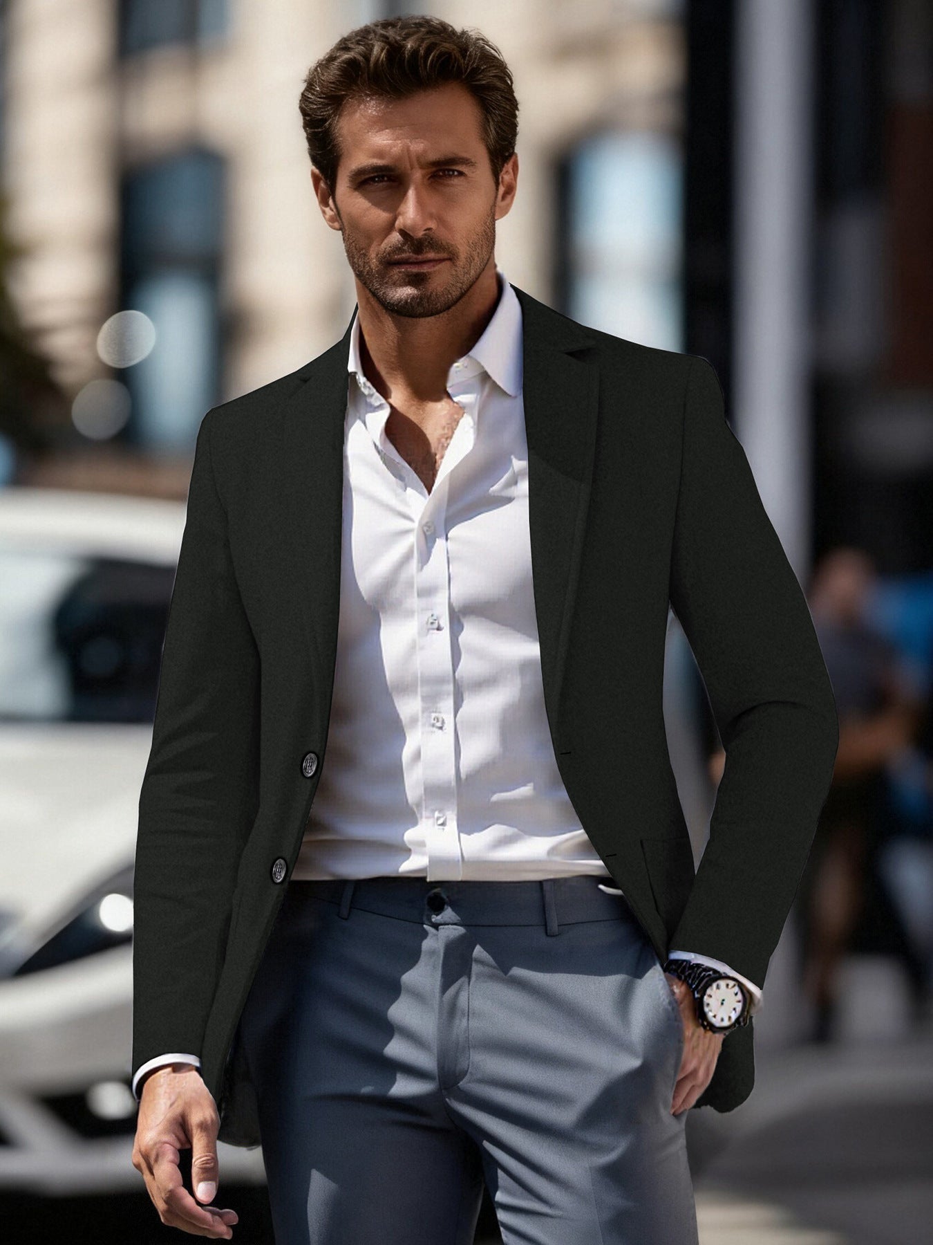 Herren eleganter Business-Anzugblazer mit schmaler Passform Krohn-e