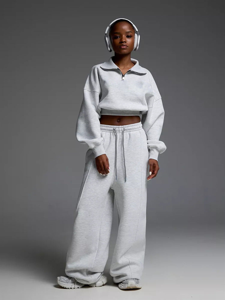 Damen lässiges und oversized Sweatset mit Reißverschluss Krohn-e
