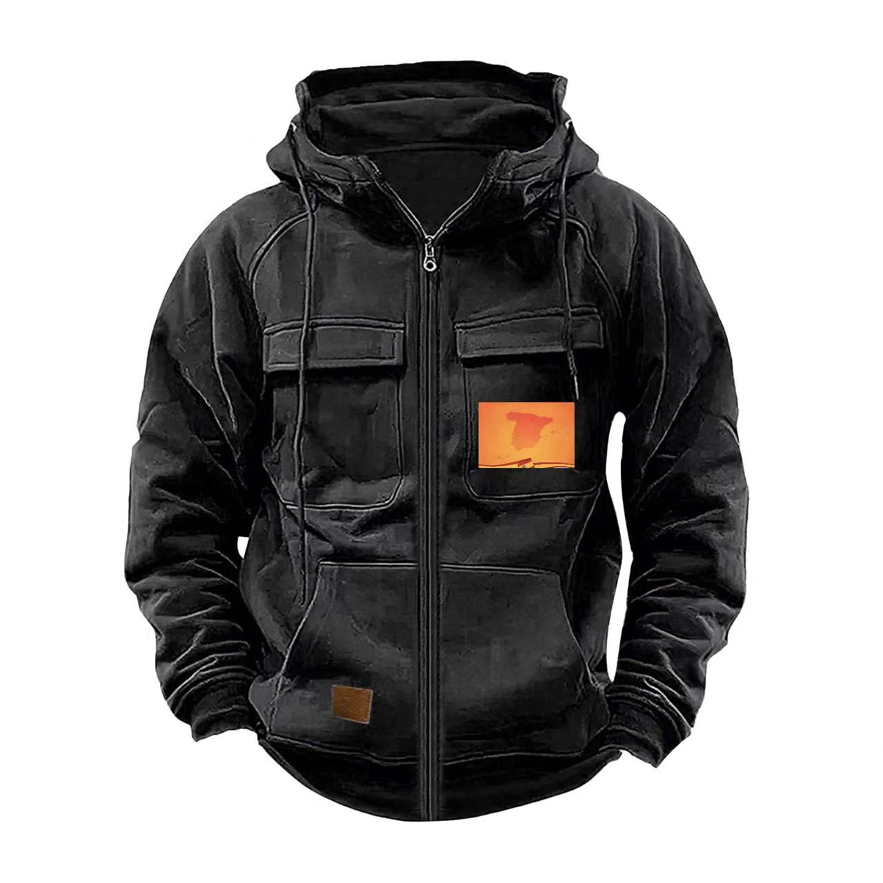 Herren multifunktionale Kapuzenjacke mit praktischen Taschen Krohn-e