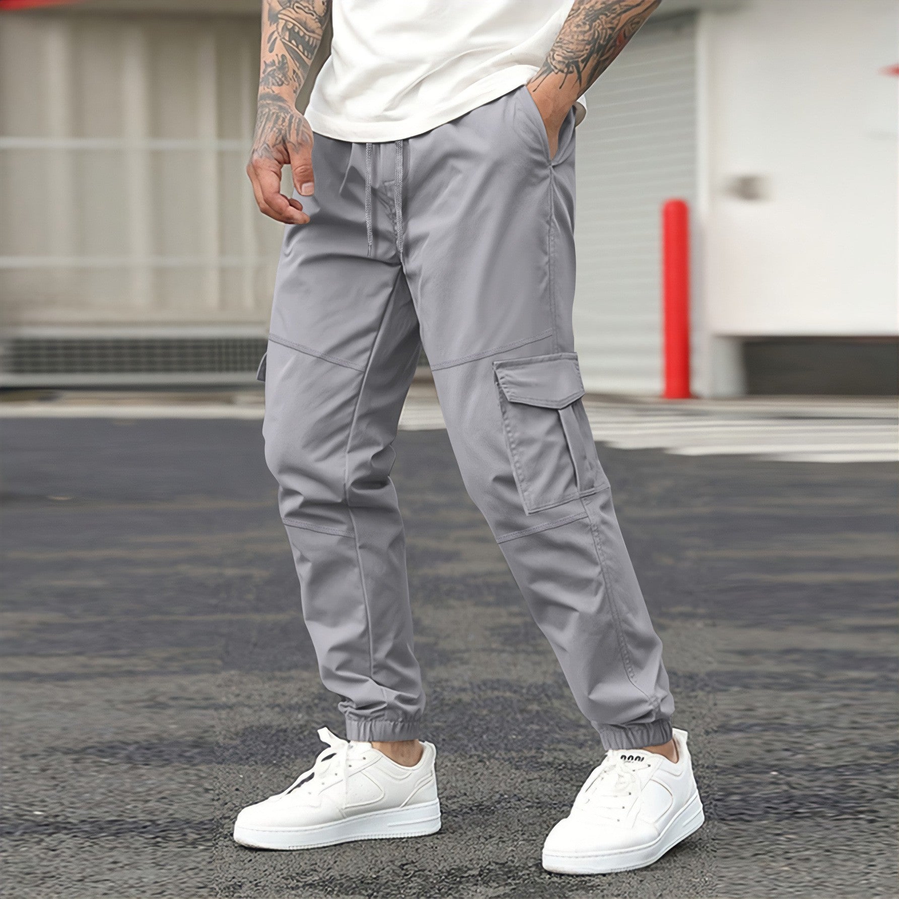 Herren Cargo-Jogginghose mit elastischem Bund und praktischen Cargotaschen Krohn-e