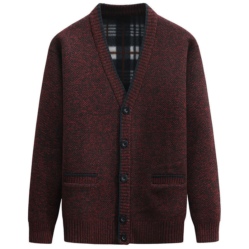 Herren stilvolle Strickjacke mit V-Ausschnitt und liebevollen Details Krohn-e
