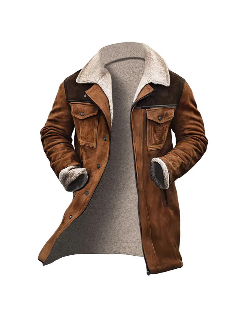 Herren verspielt schicke Wildlederjacke mit warmem Fleecefutter Krohn-e