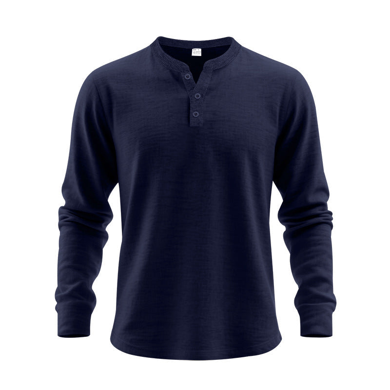Herren Langarm-Henley-Shirt aus weichem Baumwollmix Krohn-e