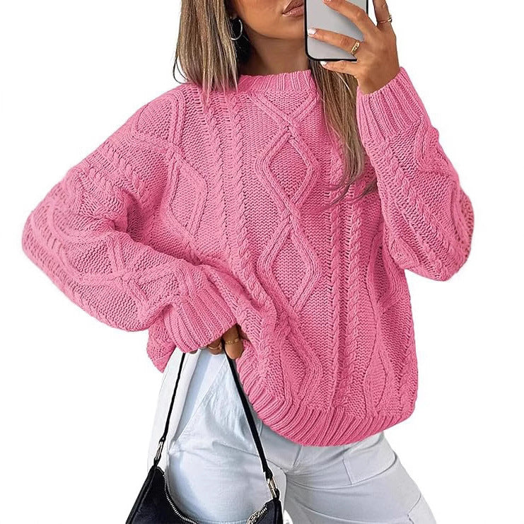 Damen Relaxed Strickpullover mit Zopfmuster Krohn-e