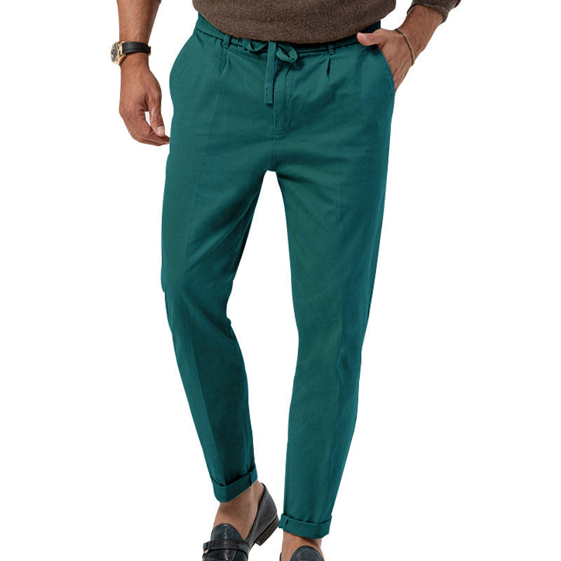 Herren Elegante Leinenhose mit elastischem Bund und praktischen Taschen Krohn-e
