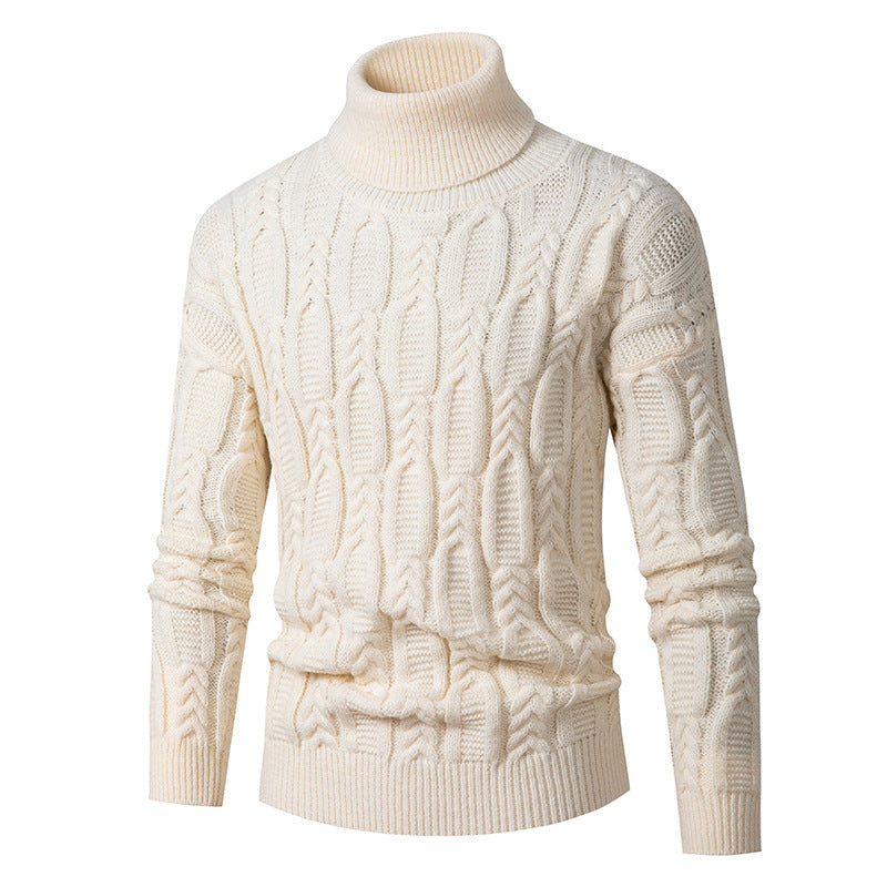 Herren Hochwertiger Rollkragenpullover mit Strukturmuster Krohn-e