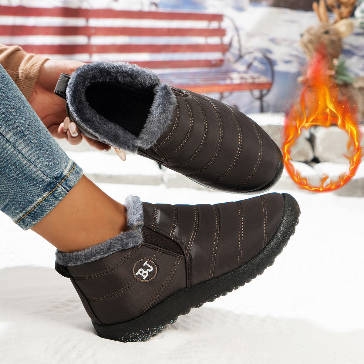 Damen Komfortable Winterboots mit kuscheligem Futter und rutschfester Sohle Krohn-e