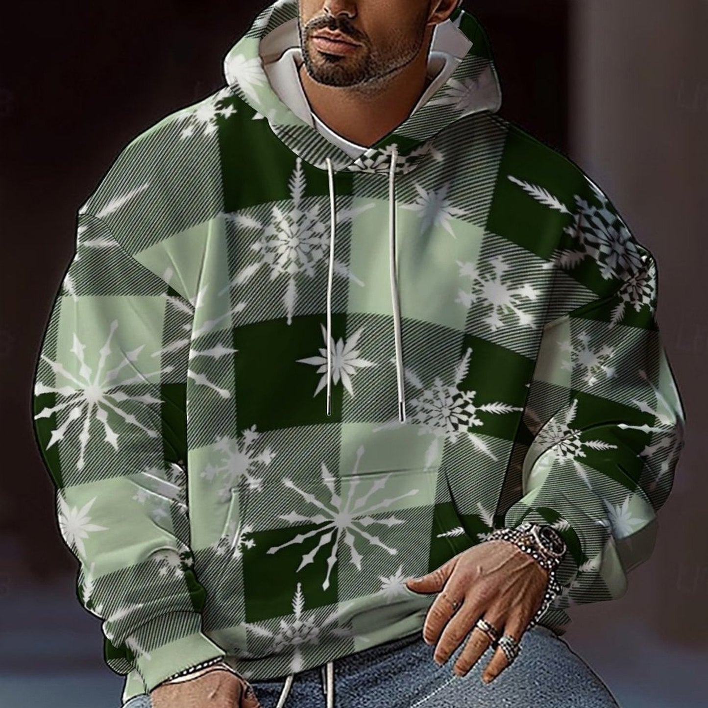 Herren Weihnachts-Hoodie mit farbenfrohem grafischen Design und bequemer Passform Krohn-e