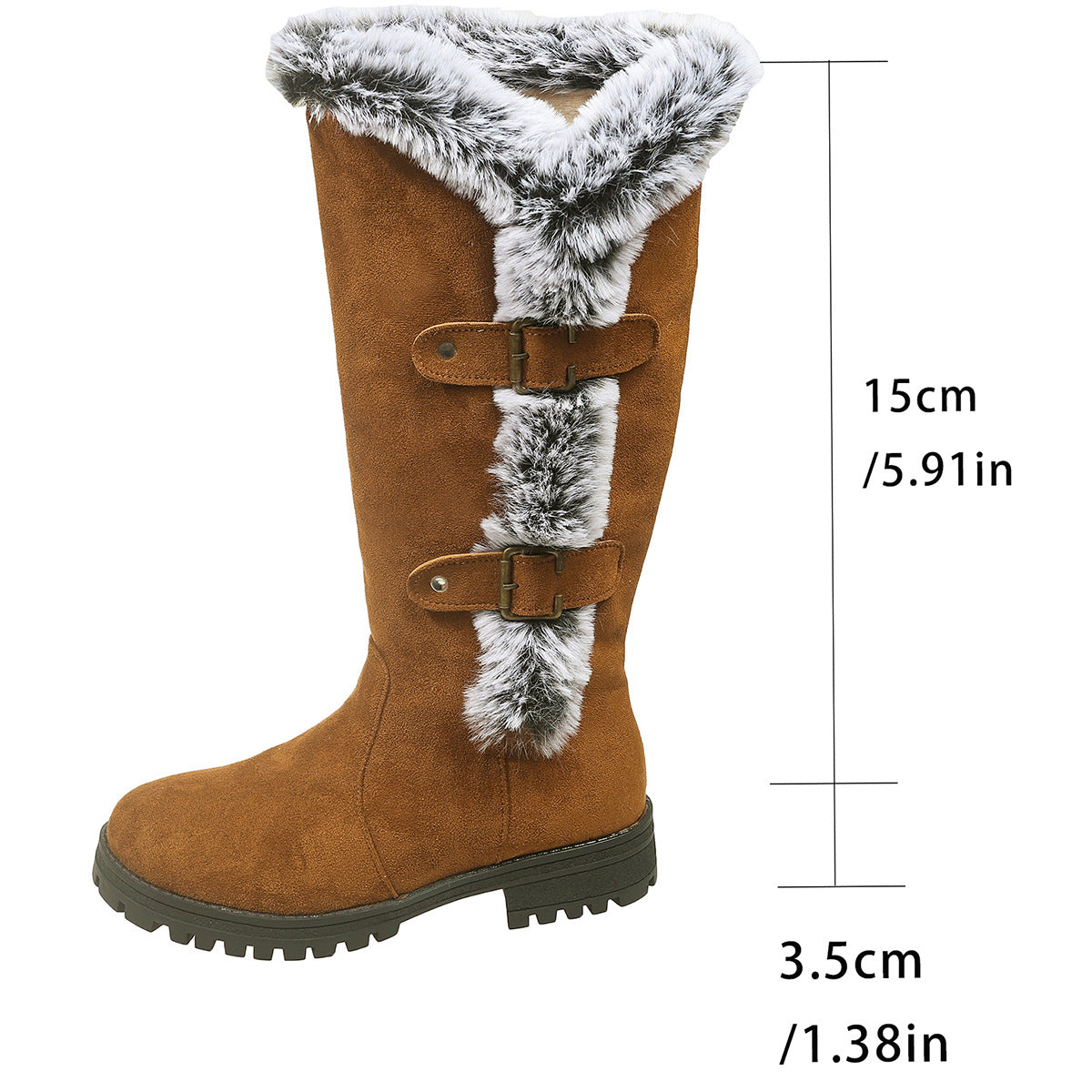 Damen Winterstiefel mit kuscheligem Kunstfellkragen und rutschfester Sohle Krohn-e