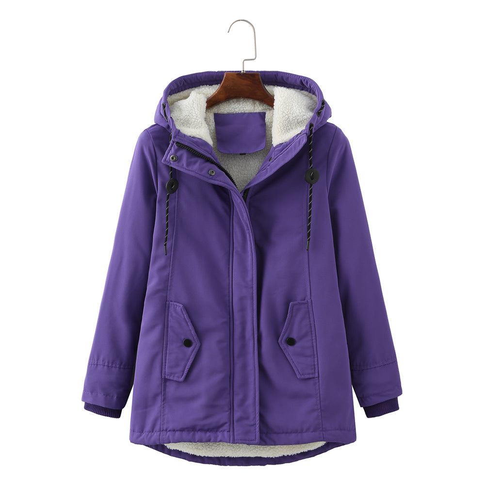 Damen warme Fleecegefütterte Parka-Jacke mit verstellbarem Taillenzug Krohn-e