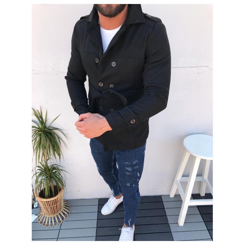 Herren Mantel mit doppelter Knopfreihe Krohn-e