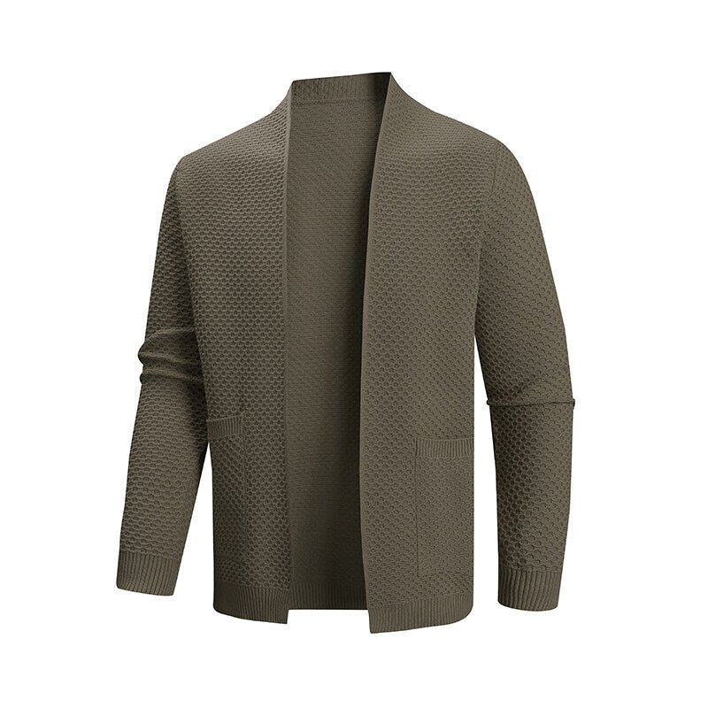 Herren Strickjacke mit strukturiertem Design und praktischen Taschen Krohn-e