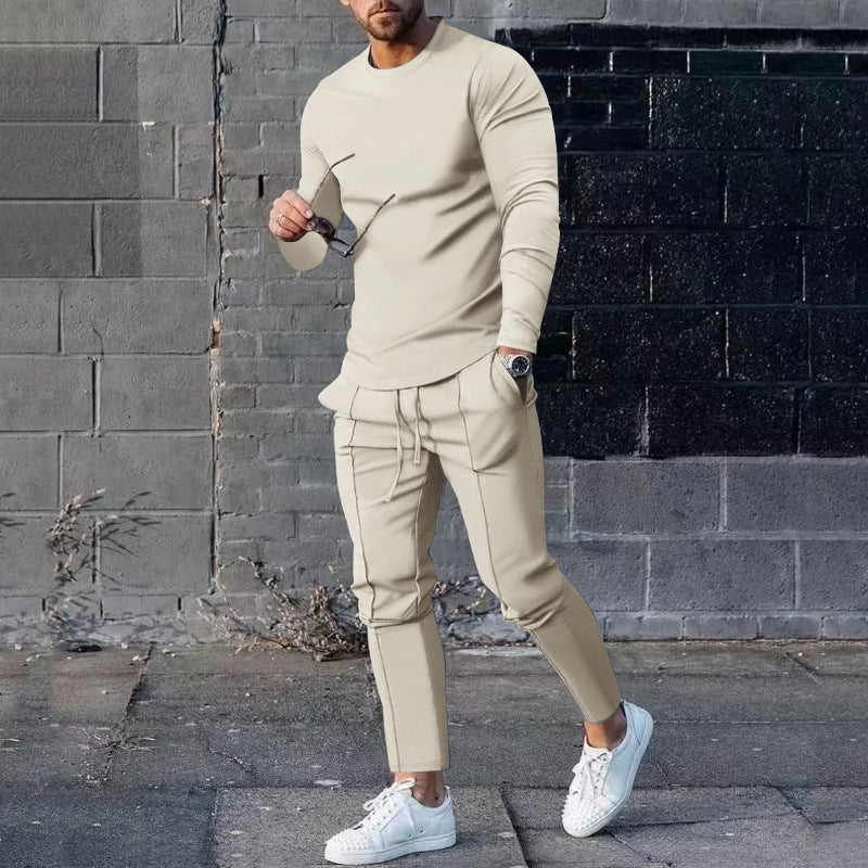 Herren Sportliches Langarmshirt und Chino Jogginghose Set Krohn-e
