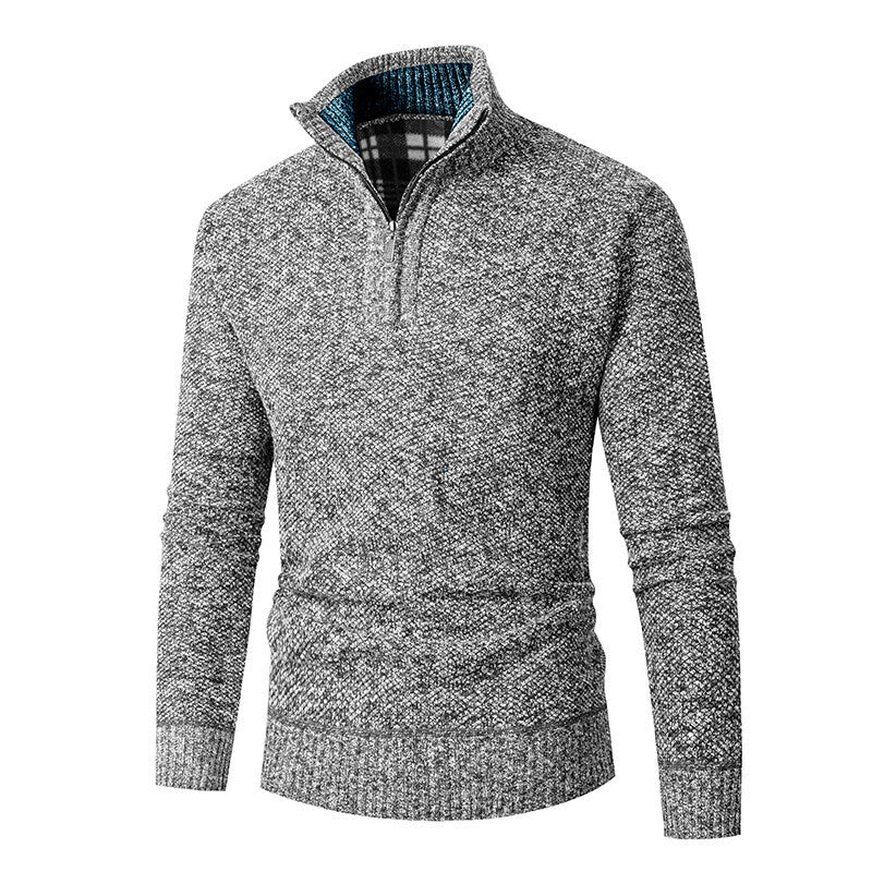 Herren Pullover mit hohem Kragen und praktischem Reißverschluss Krohn-e