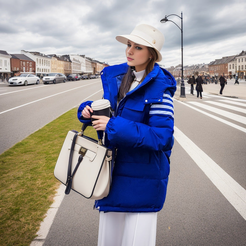 Damen modische Steppjacke mit praktischer Kapuze und großen Taschen Krohn-e