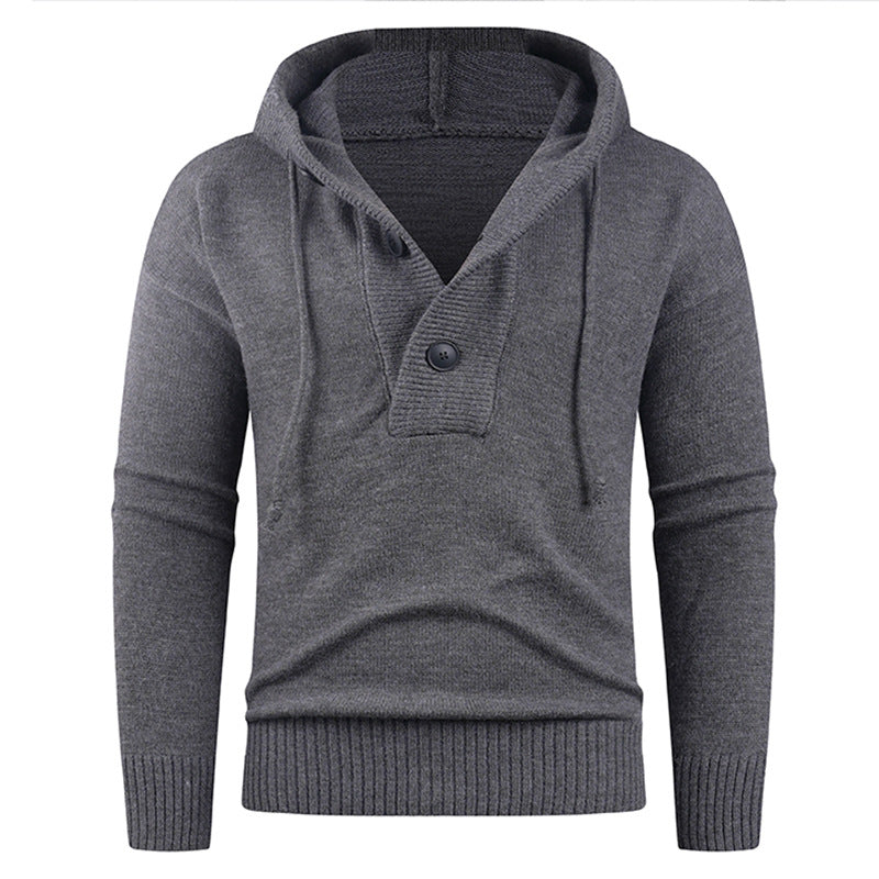 Herren modischer Kapuzenpullover mit Knopfdetail Krohn-e