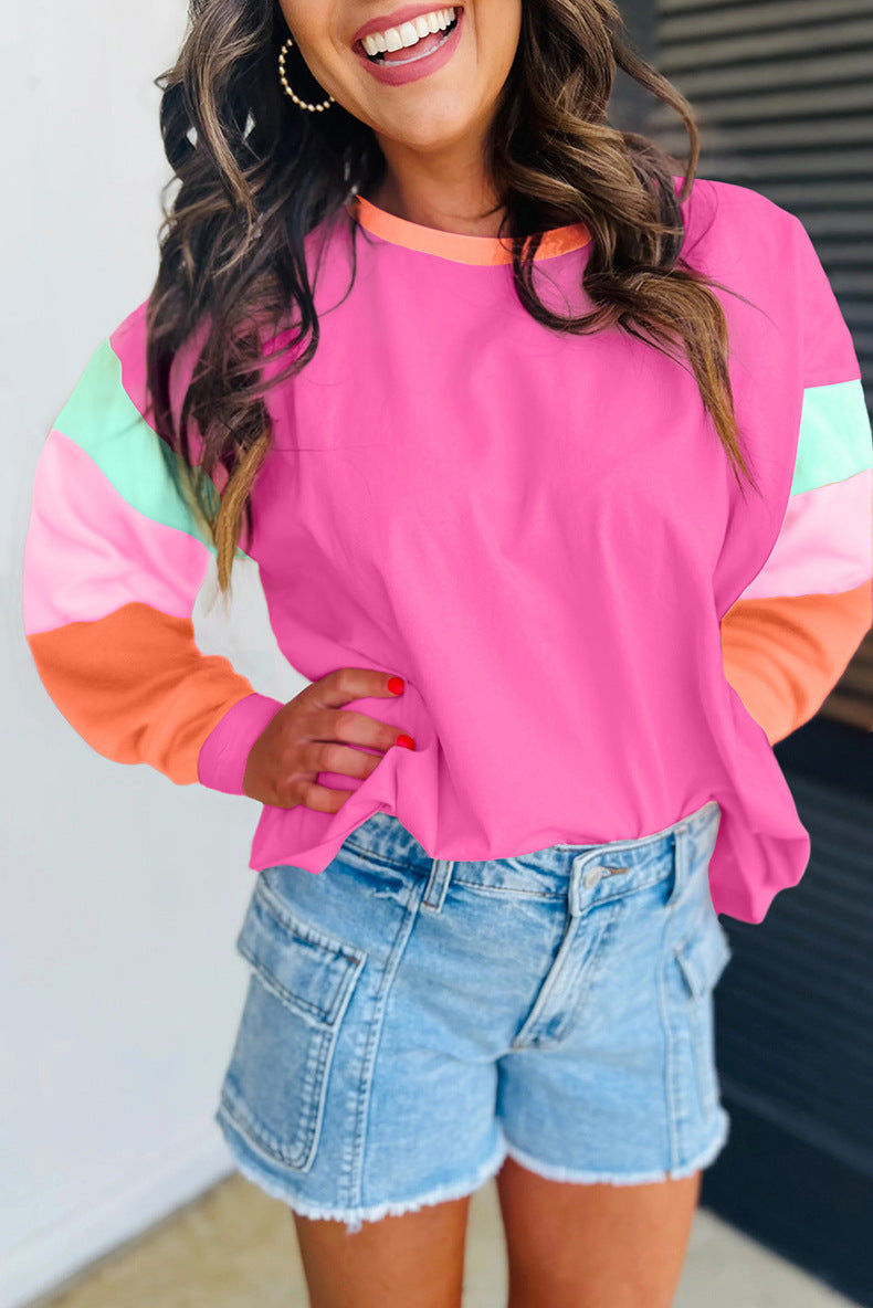 Damen lässiger Sweatshirt mit kontrastierenden Ärmeln Krohn-e