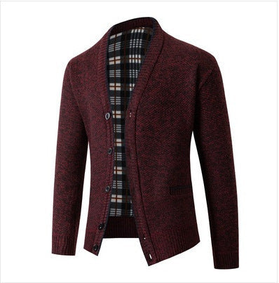 Herren eleganter Strickcardigan mit Karomuster Krohn-e