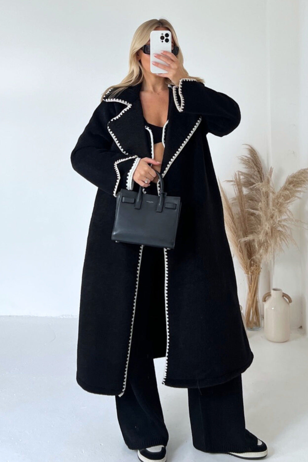 Damen Elegante Boucle-Mantel Krohn-e