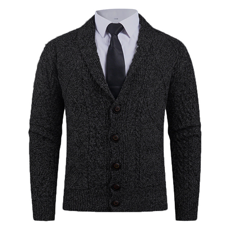 Herren Strickjacke mit markantem Zopfmuster und stilvollem Schalkragen Krohn-e