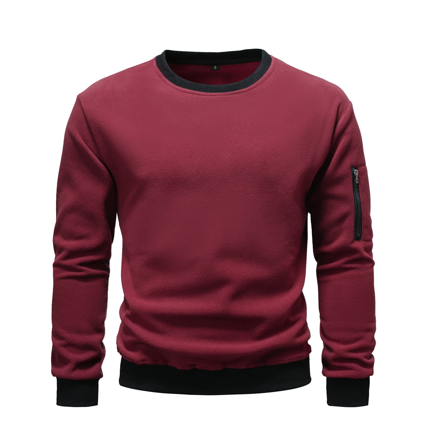 Herren kuscheliger Fleece-Pullover mit Reißverschlusstasche Krohn-e