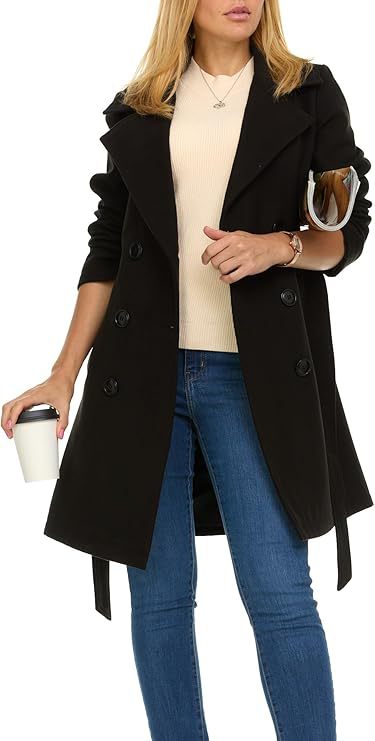 Damen Trenchcoat mit asymmetrischem Saum und breitem Kragen Krohn-e