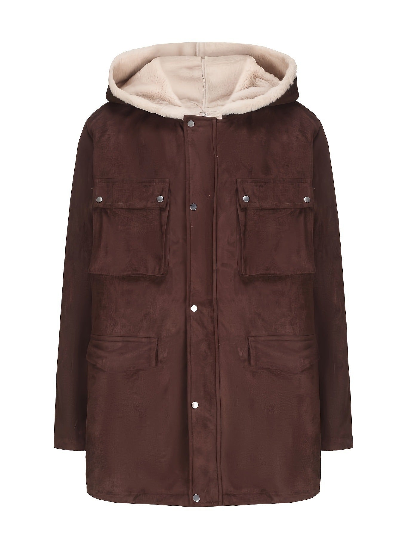 Damen elegante und warme Fleecejacke mit Kapuze Krohn-e