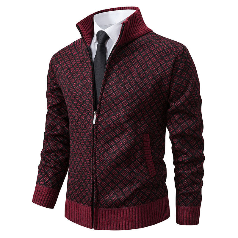 Herren stilvolle Strickjacke mit hochwertigem Zipper Krohn-e