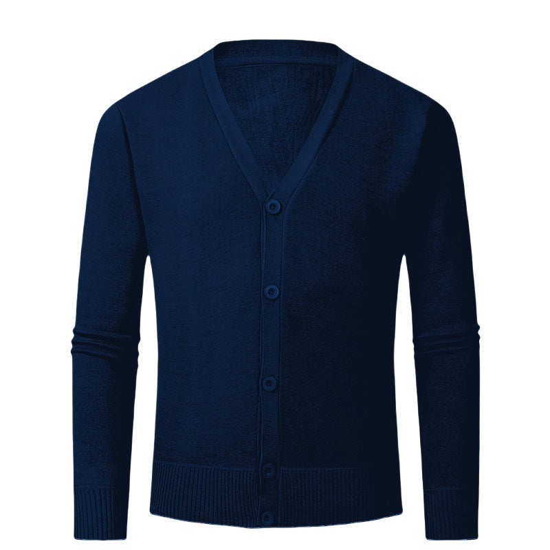 Herren Strickjacke mit V-Ausschnitt und knopflosem Design Krohn-e