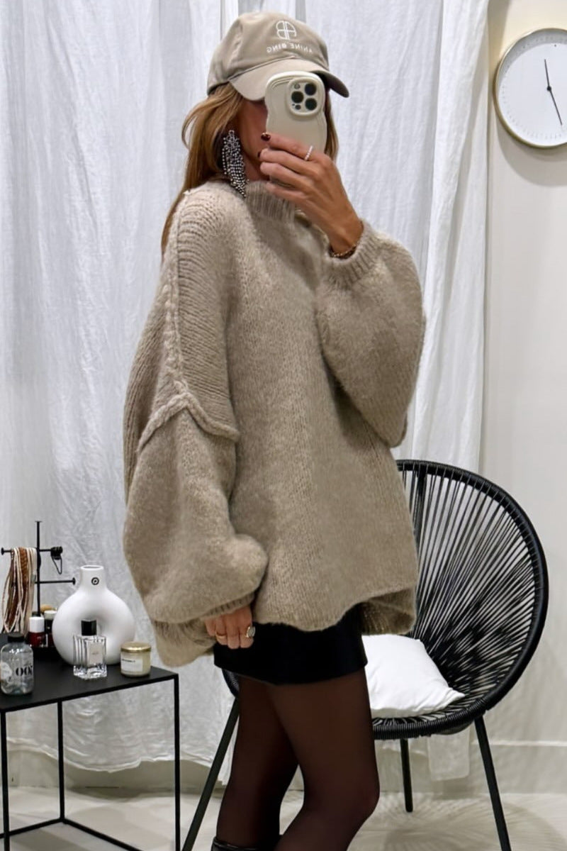Damen Oversized Strickpullover mit weichem Material und modischen Ärmeln Krohn-e