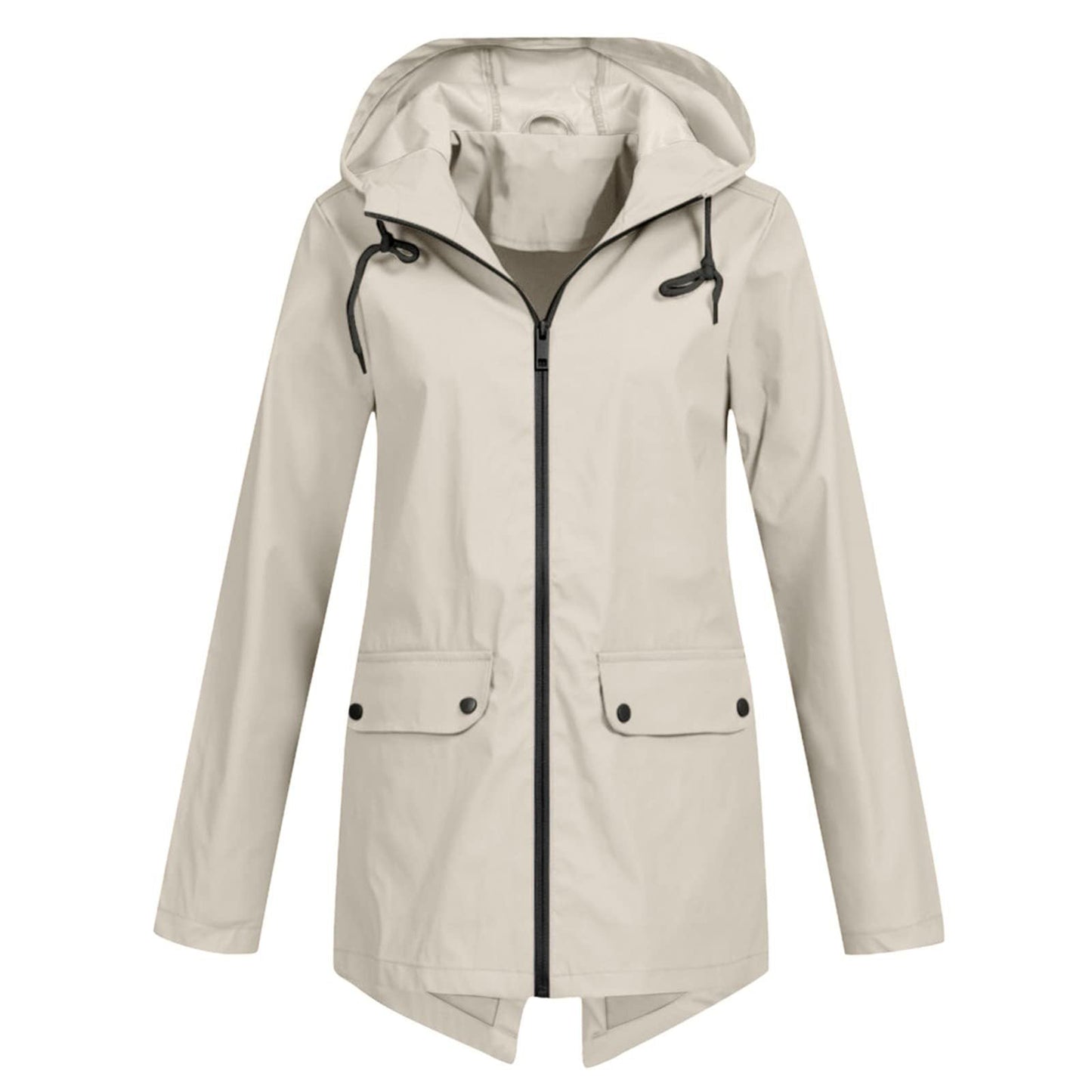 Damen wasserabweisende Übergangsjacke mit verstellbarer Kapuze und praktischen Taschen Krohn-e