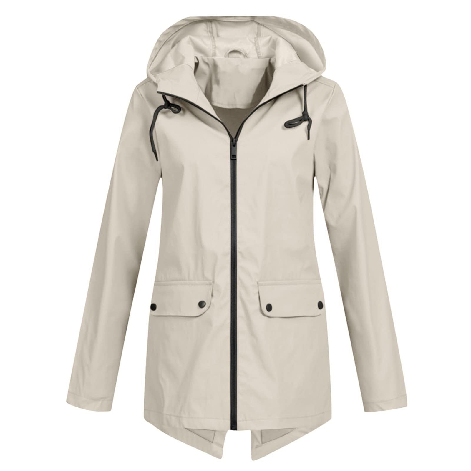 Damen wasserabweisende Übergangsjacke mit verstellbarer Kapuze und praktischen Taschen Krohn-e