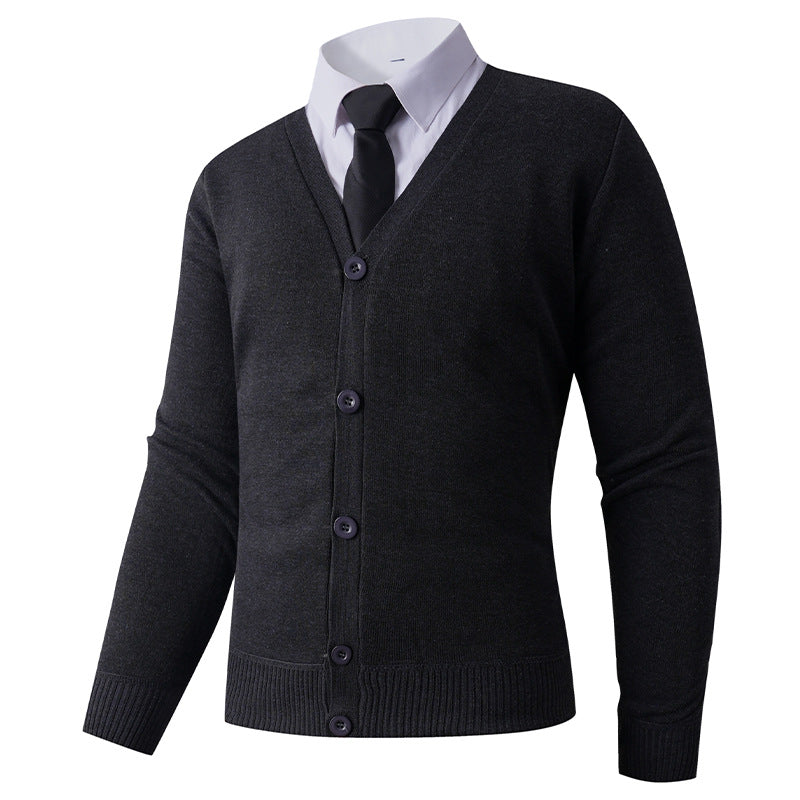Herren Strickjacke mit V-Ausschnitt und Knopfverschluss Krohn-e