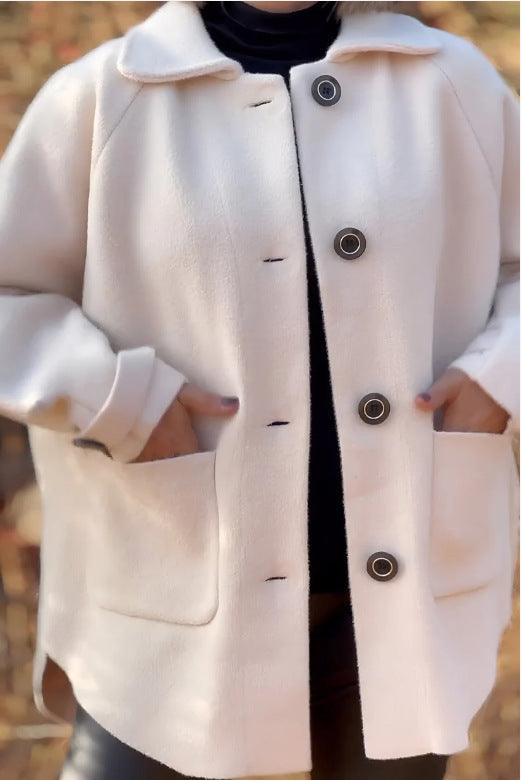 Damen modische und warme Wollejacke mit praktischen Taschen Krohn-e