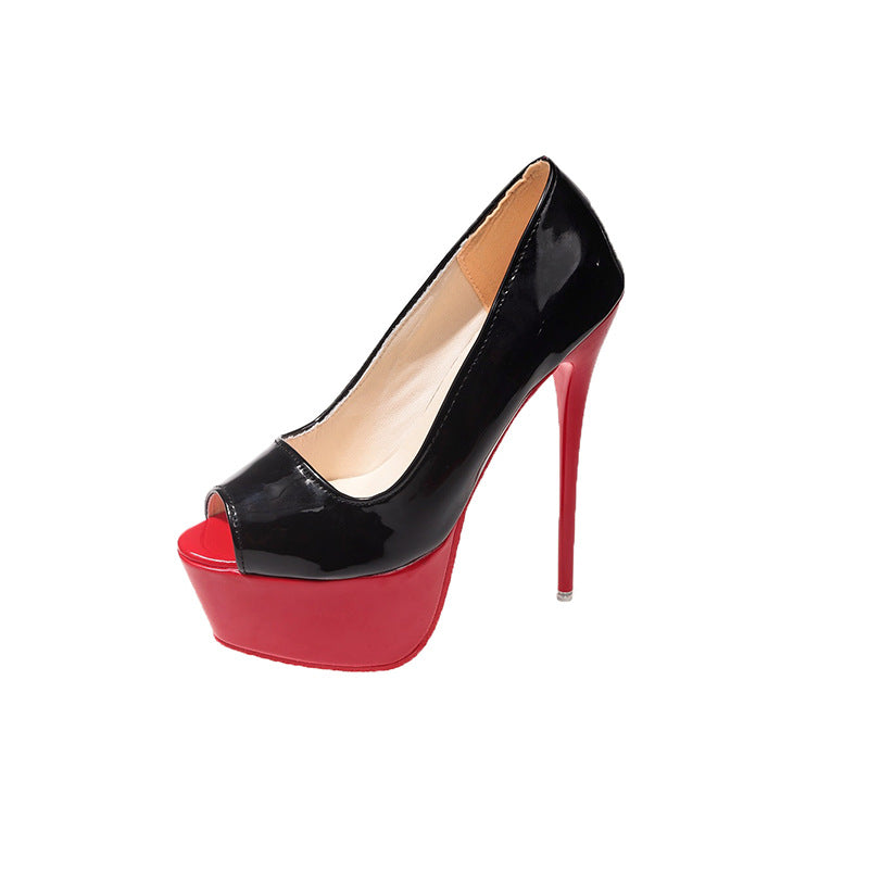 Damen Peeptoe High Heels mit Plattform und hohem Stiletto-Absatz Krohn-e