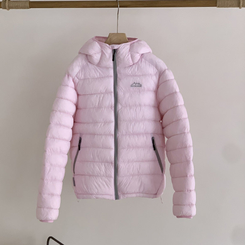 Damen ultraleichte Pufferjacke mit abnehmbarer Kapuze und elastischem Saum Krohn-e