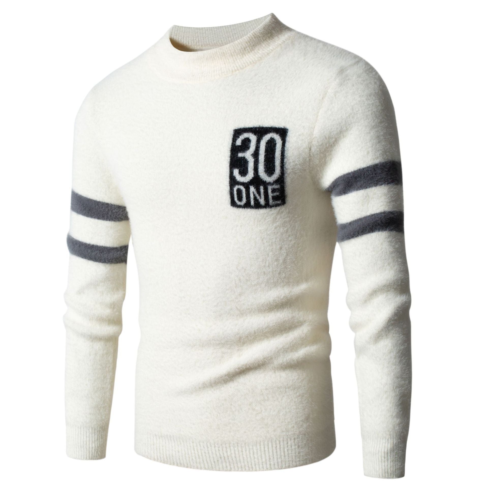Herren Sportlicher Wollpullover mit strukturiertem Logo Krohn-e