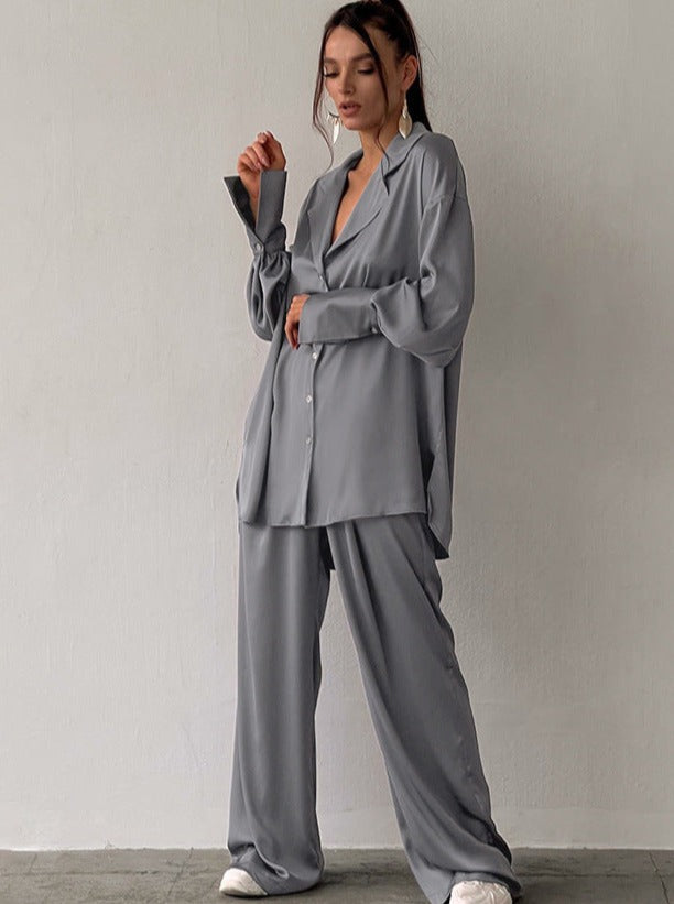 Krohn-e | Damen Loungewear Satz mit Weiter Geschnittener Hose