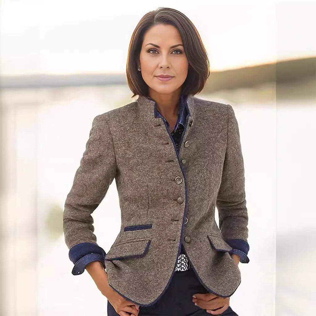 Damen elegante Blazerjacke mit Knopfleiste und praktischen Taschen Krohn-e
