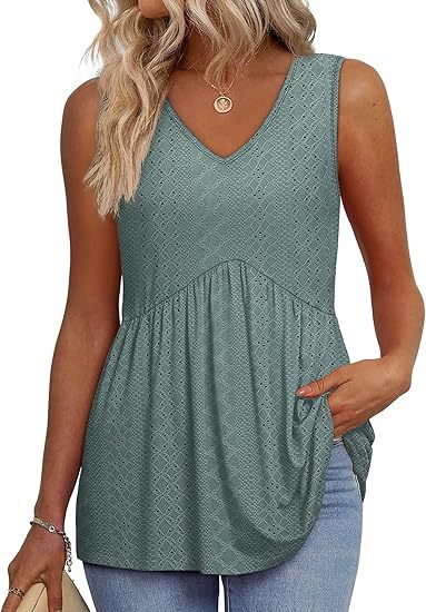 KROHN-E Damen Casual Top Ärmellos Relaxed Fit Vielseitig
