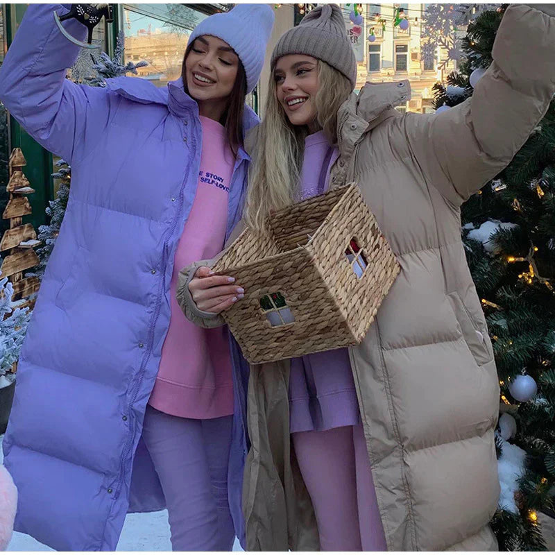 Krohn-e | Winter Lange Steppjacke mit Futter für Damen Ideal für Kaltes Wetter