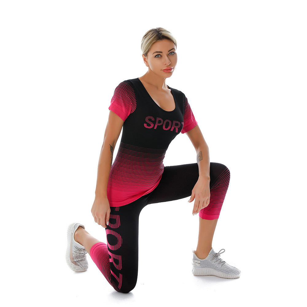 Damen Sportliches Fitness-Set mit grafischem Design und hoher Atmungsaktivität Krohn-e