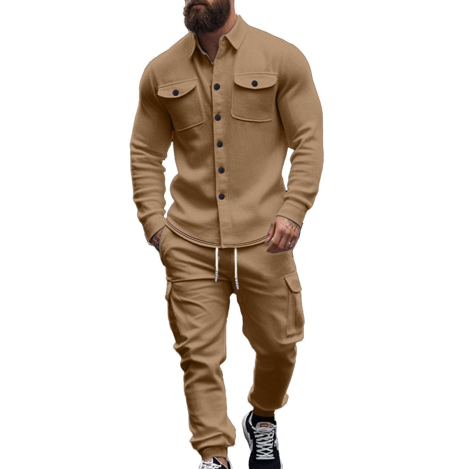 Herren Cargo-Set mit lässigen Hemd und elastischen Hosen Krohn-e