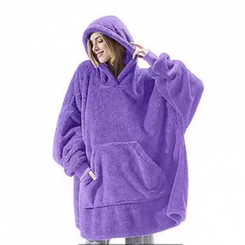 Damen oversize Fleece-Hoodie mit Kängurutasche und Kapuze Krohn-e