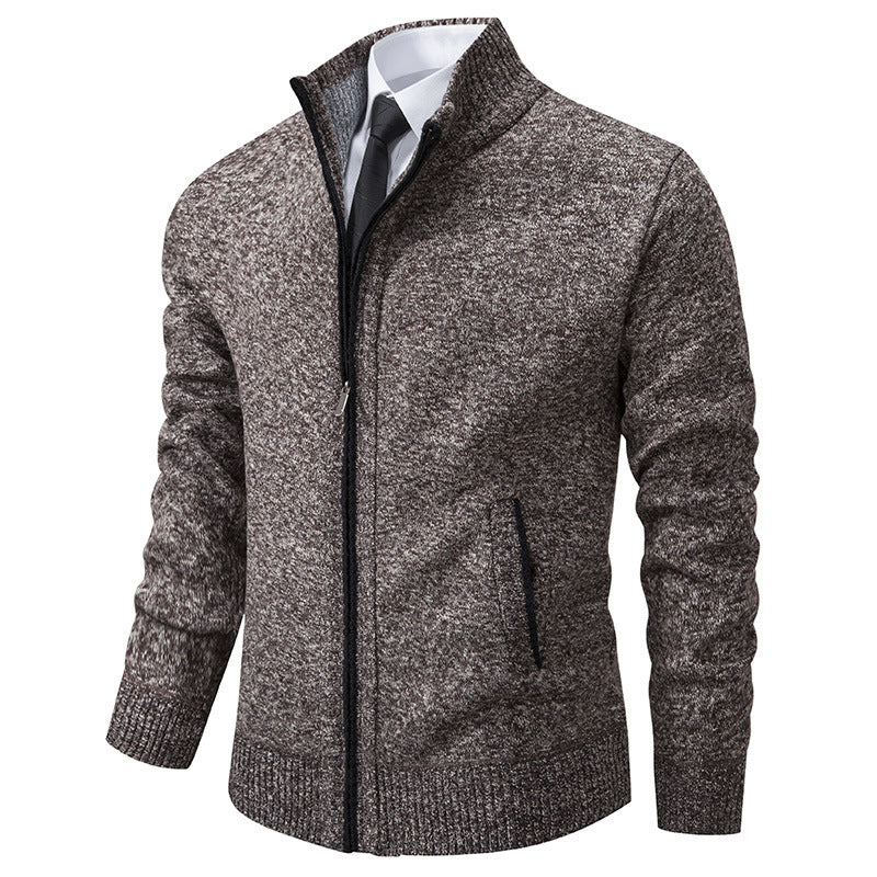 Herren sportliche Strickjacke mit Stehkragen und Reißverschluss Krohn-e