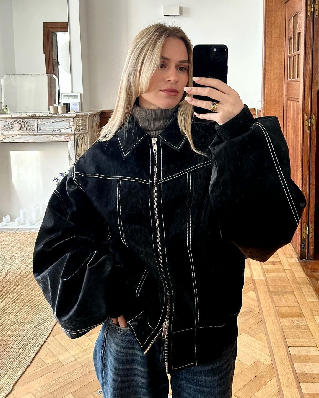 Damen Oversized Kunstleder-Jacke Krohn-e