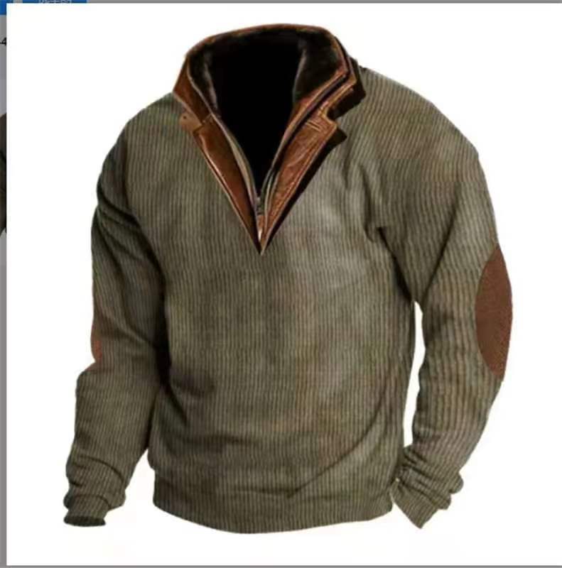 Herren Strickpullover mit details und hohem Kragen Krohn-e
