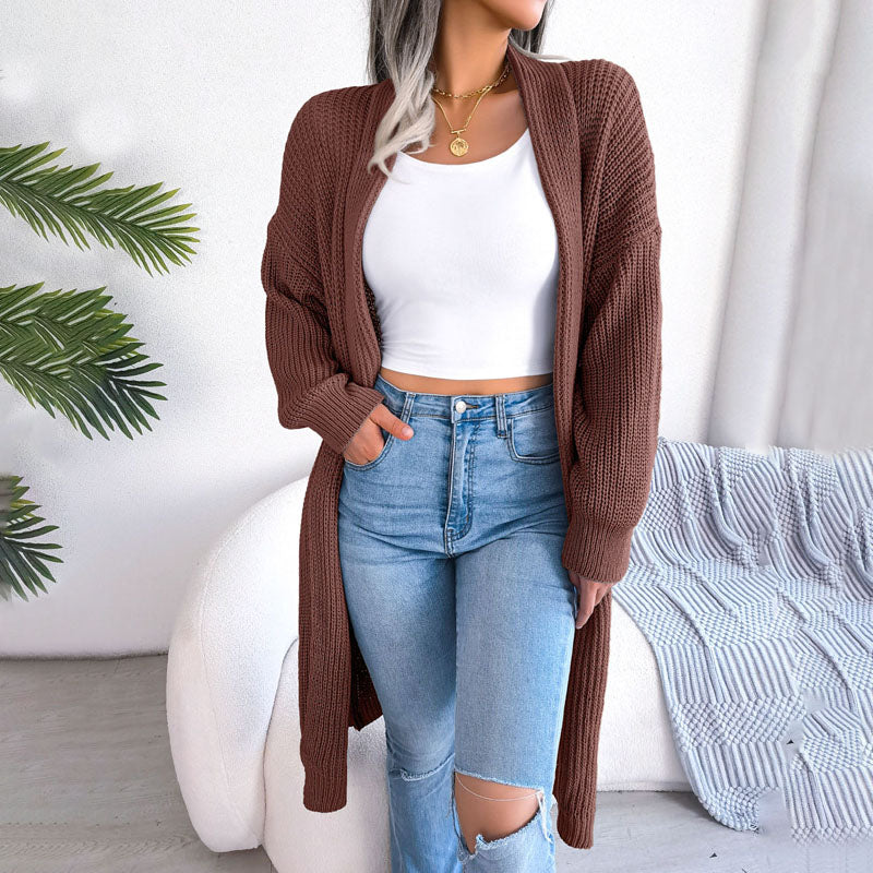 Krohn-e | Einfarbige Strickjacke für Elegante Outfits