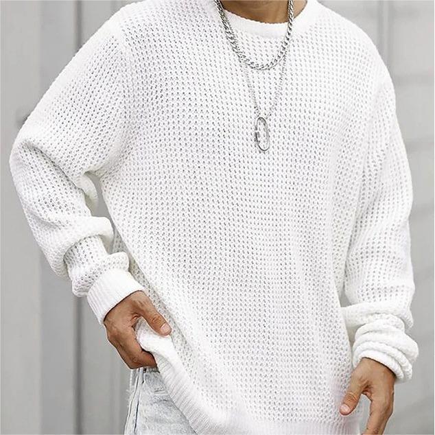 Herren komfortabler Strickpullover mit modischem Wabenmuster Krohn-e