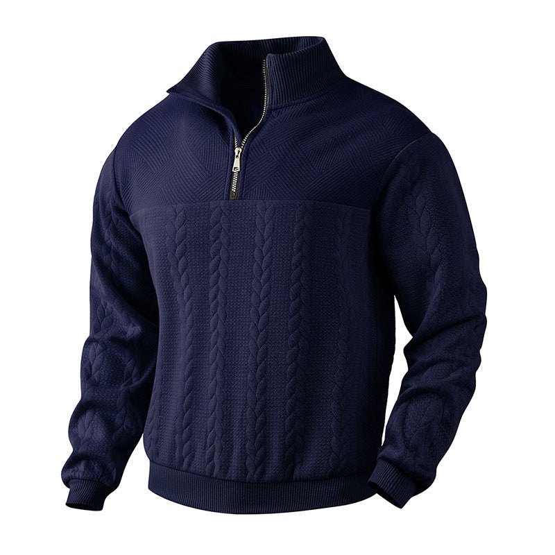 Herren Stehkragen Pullover mit strukturiertem Design Krohn-e